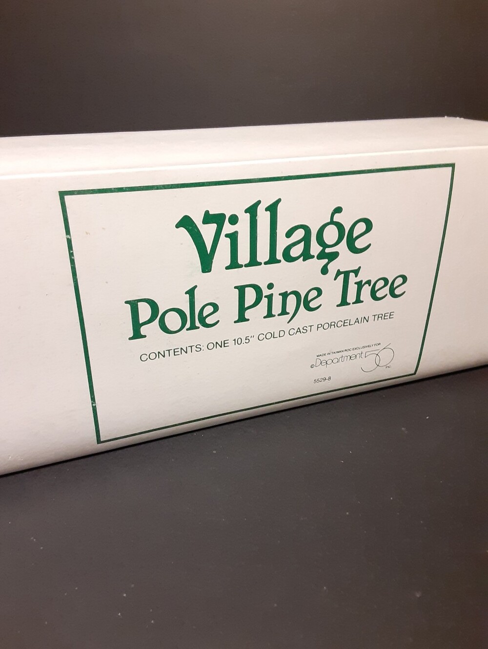 Department 56 Pole Pine Tree 10.5" Cold Cast Porcelain Christmas Village Vintage